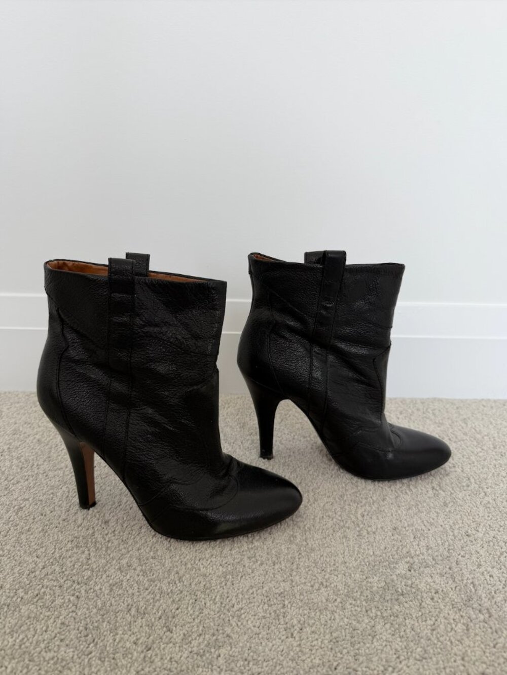 Nine West Leather Western Inspired Ankle Boots